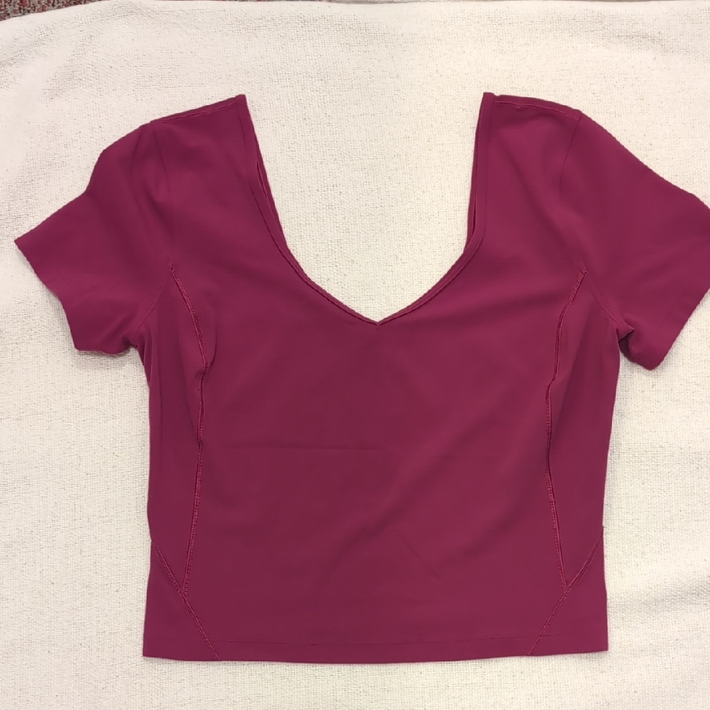 Lululemon Align T-Shir Deep V-Neck Berry M